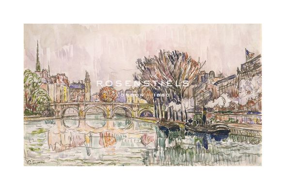 Paul Signac Hand Numbered Limited Edition Print on Paper :"The Pont Neuf, Paris, 1928"