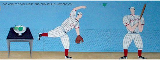 Paula McArdle Handsigned and Numbered Limited Edition serigraph on Paper:"Batting Practice "