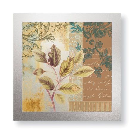 Paula Scaletta Limited Edition Ready to Hang Giclee on Brushed Aluminum: "Golden Leaves "