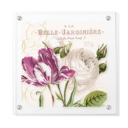 Paula Scaletta Limited Edition Ready to Hang Giclee on Clear Acrylic: "Belle Jardiniere"