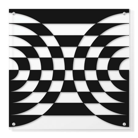 Paula Scaletta Limited Edition Ready to Hang Giclee on Clear Acrylic: "Op Circles I"