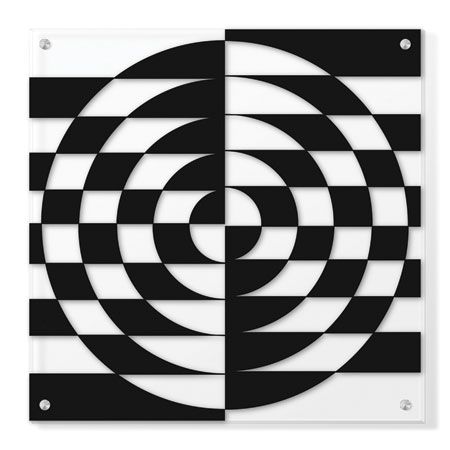 Paula Scaletta Limited Edition Ready to Hang Giclee on Clear Acrylic: "Op Circles II"