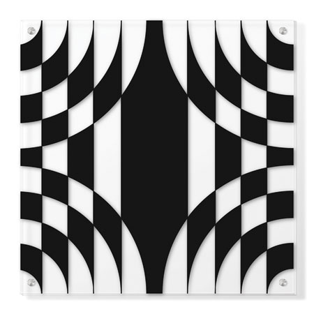 Paula Scaletta Limited Edition Ready to Hang Giclee on Clear Acrylic: "Op Circles III"