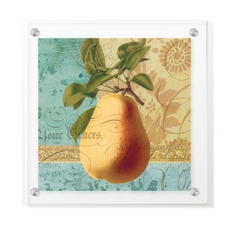 Paula Scaletta Limited Edition Ready to Hang Giclee on Clear Acrylic: "Pear Collage"