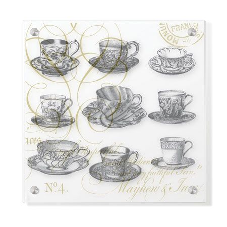 Paula Scaletta Limited Edition Ready to Hang Giclee on Clear Acrylic: "Teacups"