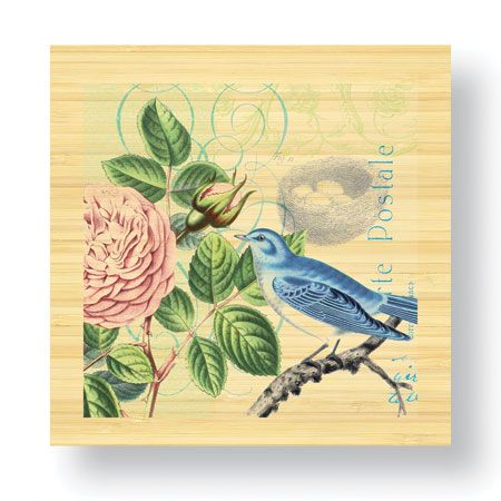 Paula Scaletta Limited Edition Ready to Hang Giclee on Sustainable Bamboo: "Floral Bliss I"