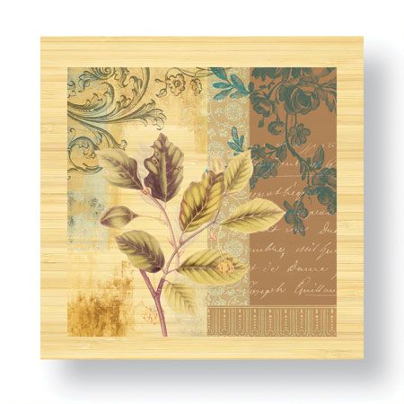 Paula Scaletta Limited Edition Ready to Hang Giclee on Sustainable Bamboo: "Golden Leaves "