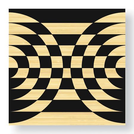 Paula Scaletta Limited Edition Ready to Hang Giclee on Sustainable Bamboo: "Op Circles I"