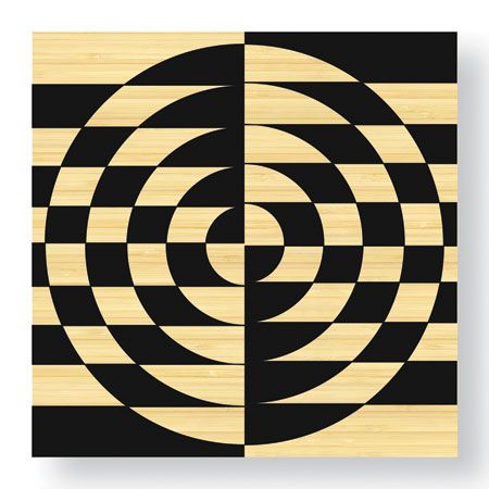 Paula Scaletta Limited Edition Ready to Hang Giclee on Sustainable Bamboo: "Op Circles II"