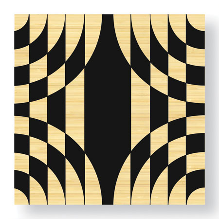 Paula Scaletta Limited Edition Ready to Hang Giclee on Sustainable Bamboo: "Op Circles III"