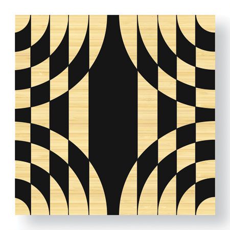 Paula Scaletta Limited Edition Ready to Hang Giclee on Sustainable Bamboo: "Op Circles III"
