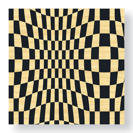 Paula Scaletta Limited Edition Ready to Hang Giclee on Sustainable Bamboo: "Op Squares II"