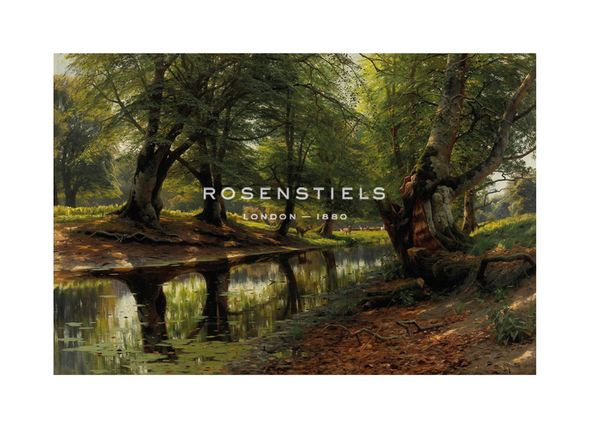 Peder Mork Monsted Hand Numbered Limited Edition Print on Paper :"A Stream Through the Glen, Deer in the Distance"
