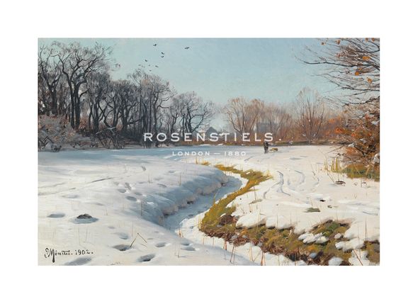 Peder Mork Monsted Hand Numbered Limited Edition Print on Paper :"A Sunny Winter Day"