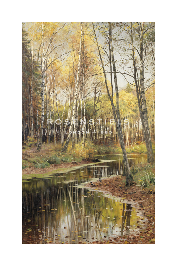 Peder Mork Monsted Hand Numbered Limited Edition Print on Paper :"Autumn in the Birchwood"