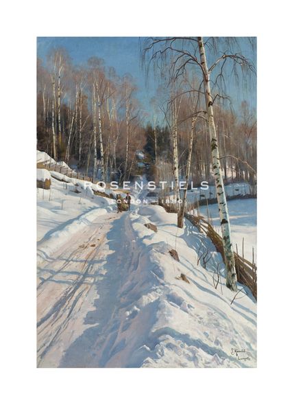 Peder Mork Monsted Hand Numbered Limited Edition Print on Paper :"Sleigh Ride on a Sunny Winter Day"