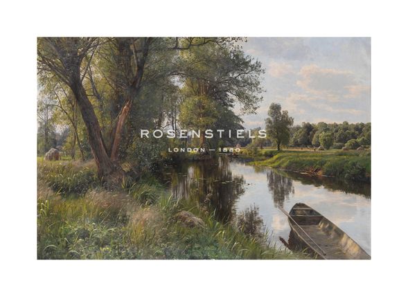 Peder Mork Monsted Hand Numbered Limited Edition Print on Paper :"Summer Landscape with River Floodplain"