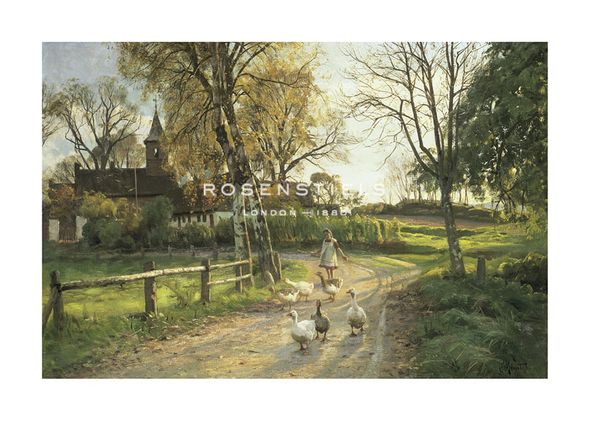 Peder Mork Monsted Hand Numbered Limited Edition Print on Paper :"The Goose Girl"