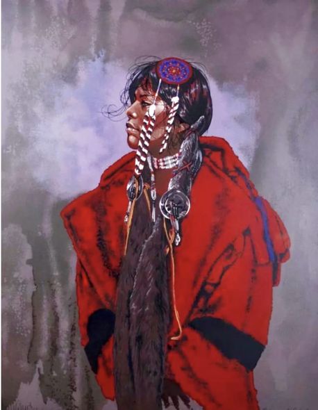 PENNI ANNE CROSS  Secondary Market Art: "RED CAPOTE"