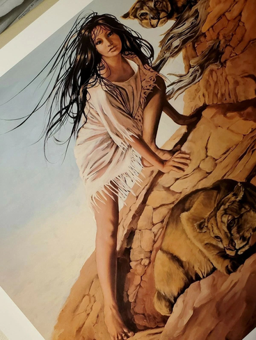 Penni Anne Cross Signed and Numbered Limited Edition Lithograph: "CHEH-AYJEH PREY"