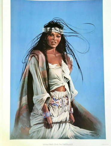 Penni Anne Cross Signed and Numbered Limited Edition Lithograph: "Half-Breed Two" Penni Anne Cross Signed and Numbered Limited Edition Lithograph: "Half-Breed Two"