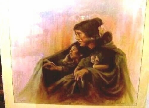 Penni Anne Cross Signed and Numbered Limited Edition Lithograph: "Navajo Madonna" Penni Anne Cross Signed and Numbered Limited Edition Lithograph: "Navajo Madonna"