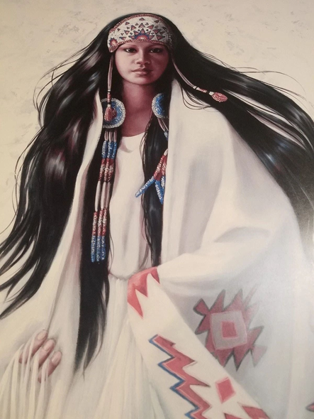 Penni Anne Cross Signed and Numbered Limited Edition Lithograph: "Winter Shawl"