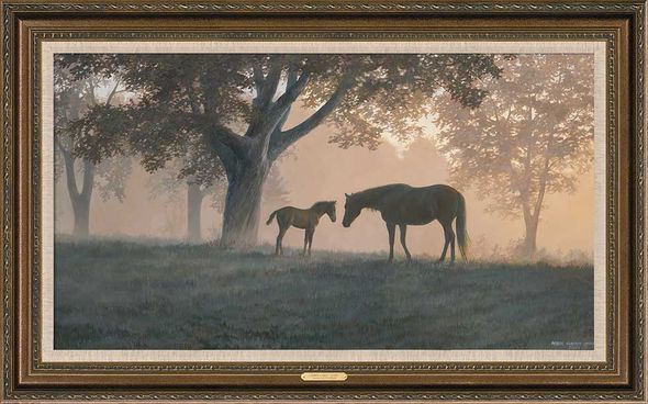 Persis Clayton Weirs Framed Limited Edition Canvas: "Dawn's First Light-Horses"