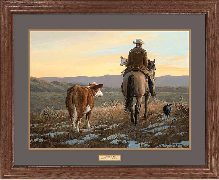 Persis Clayton Weirs Open Edition Framed Print: "Almost Home-Cowboy"