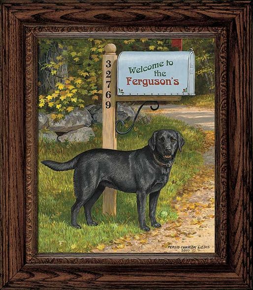 Persis Clayton WeirsFramed Personalized Canvas Edition:"Life's a Ball-Black Lab"