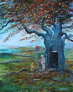 Peter and Harrison Ellenshaw Limited Edition Giclee on Canvas:"Fall in the 100 Acre Wood "