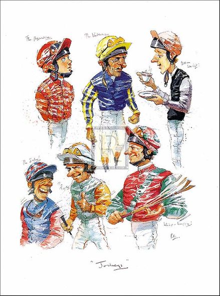 Peter Curling Hand Numbered Limited Edition Print on Paper :"Jockeys"