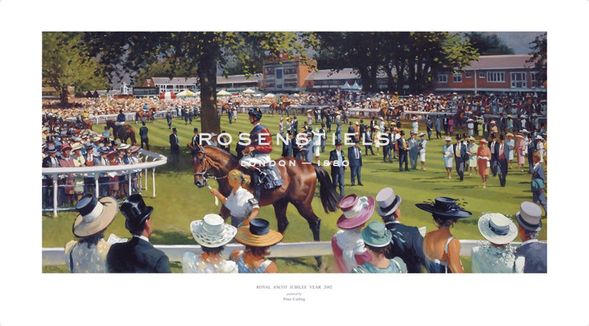 Peter Curling Hand Numbered Limited Edition Print on Paper :"Royal Ascot Jubilee 2002"