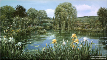 PETER ELLENSHAW 19X26 Secondary Market Art: "BRIDGE AT GIVERNY AP"