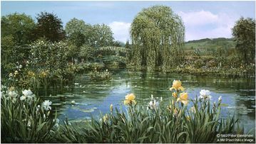 PETER ELLENSHAW 19X26 Secondary Market Art: "BRIDGE AT GIVERNY AP"