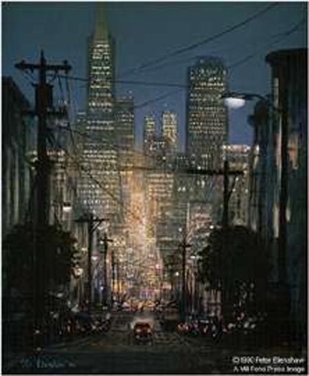 Peter Ellenshaw Hand Signed and Numbered Limited Edition Print :" Glow of San Francicso "