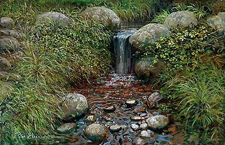 Peter Ellenshaw Handsigned and Numbered Limited Edition Giclee on Canvas :"Rivulet"