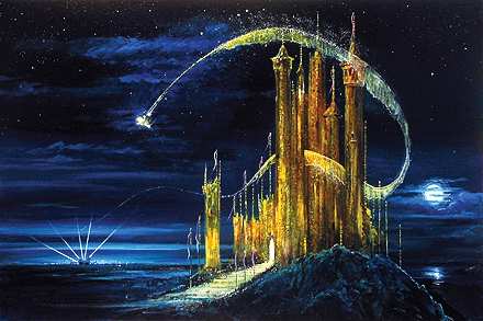 Peter Ellenshaw Handsigned & Numbered Limited Edition Canvas Giclee: "Gold Castle"