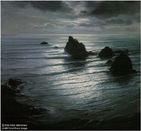 PETER ELLENSHAW  Secondary Market Art: "SEASCAPE BY NIGHT"
