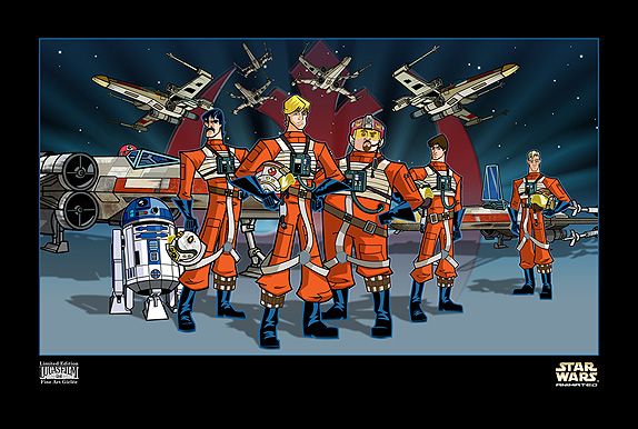 Peter Ferk Limited Edition Star Wars Giclee on Paper:"Red Squadron"