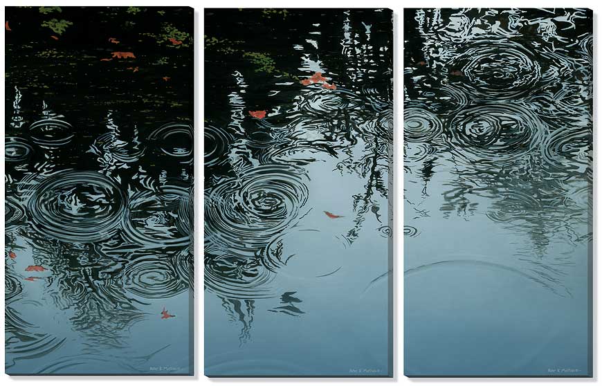 Peter Mathios (Suite of 3) Open Edition Gallery Wrapped Canvas Giclees: "Ending Rain"