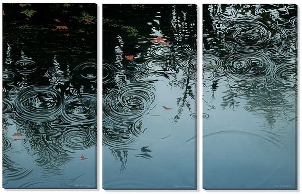 Peter Mathios (Suite of 3) Open Edition Gallery Wrapped Canvas Giclees: "Ending Rain"