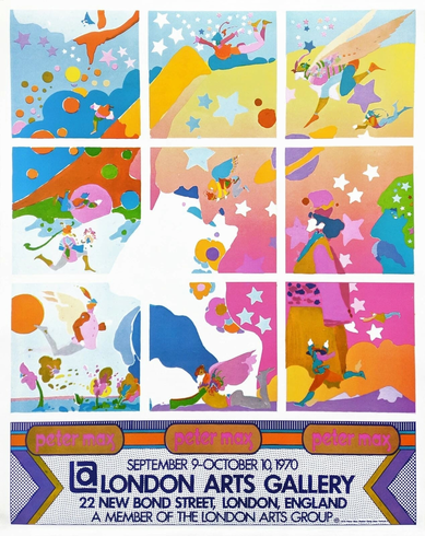 Peter Max Vintage Poster: "LONDON ARTS GALLERY"