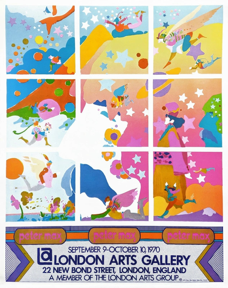 Peter Max Vintage Poster: "LONDON ARTS GALLERY"
