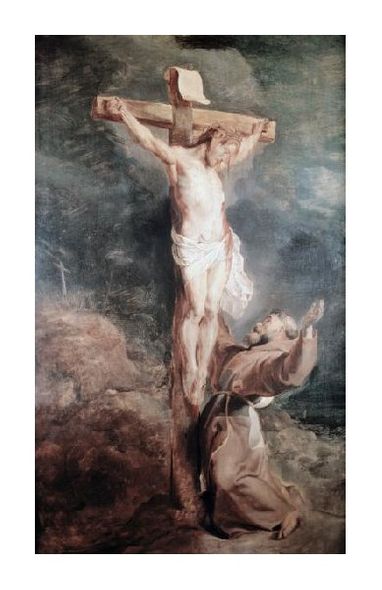 Peter Paul Rubens Fine Art Open Edition Giclée:"Saint Francis Before the Crucified Christ"