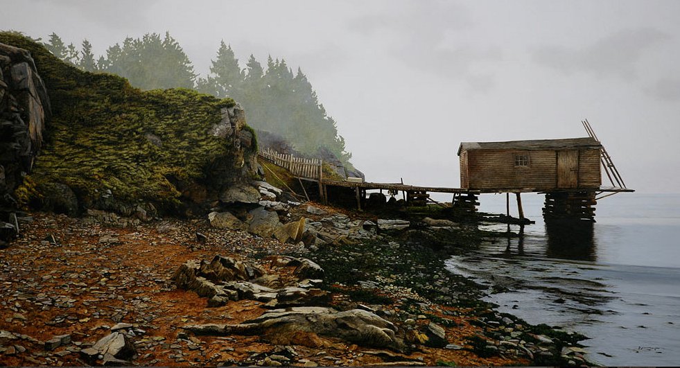 Peter Sculthorpe Hand Signed and Numbered Limited Edition Giclee on Etching Paper:"Black Duck Cove"