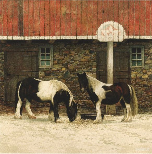 Peter Sculthorpe Handsigned & Numbered Limited Edition Giclee on Etching Paper:"Brood Mares"