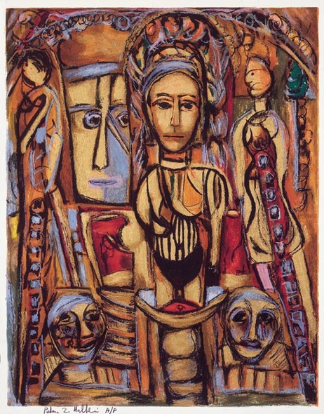 Peter Zvi Malkin Pencil Hand Signed Limited Edition Serigraph Print: "AN IMAGE IN GOLD"