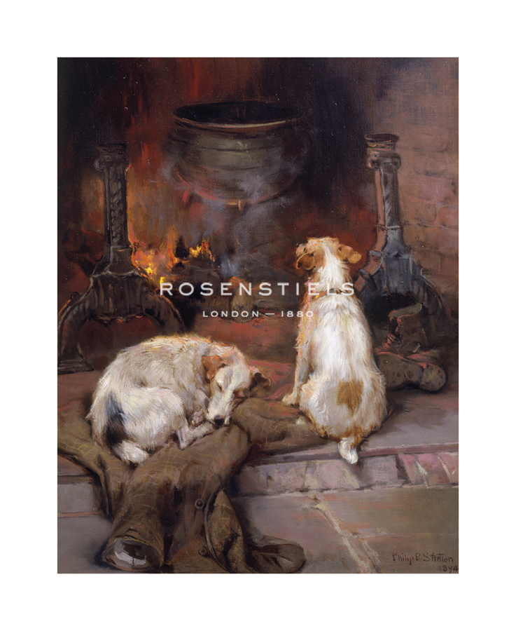 Philip Eustace Stretton Hand Numbered Limited Edition Print on Paper :"Warming by the Hearth"