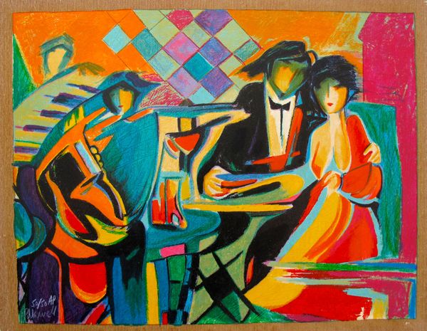 Philip Maxwell Limited Edition Hand Signed Serigraph on Canvas:"The Jazz Club"